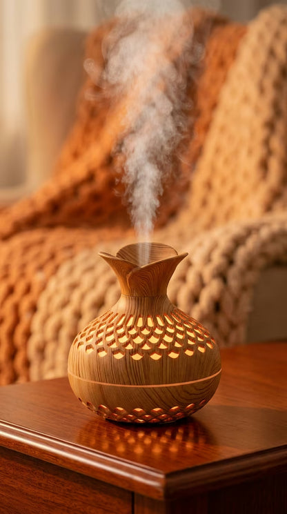 Aroma Diffuser 300ml Wood Grain | USB Ultrasonic Essential Oil Humidifier | Mayjam - Image 4