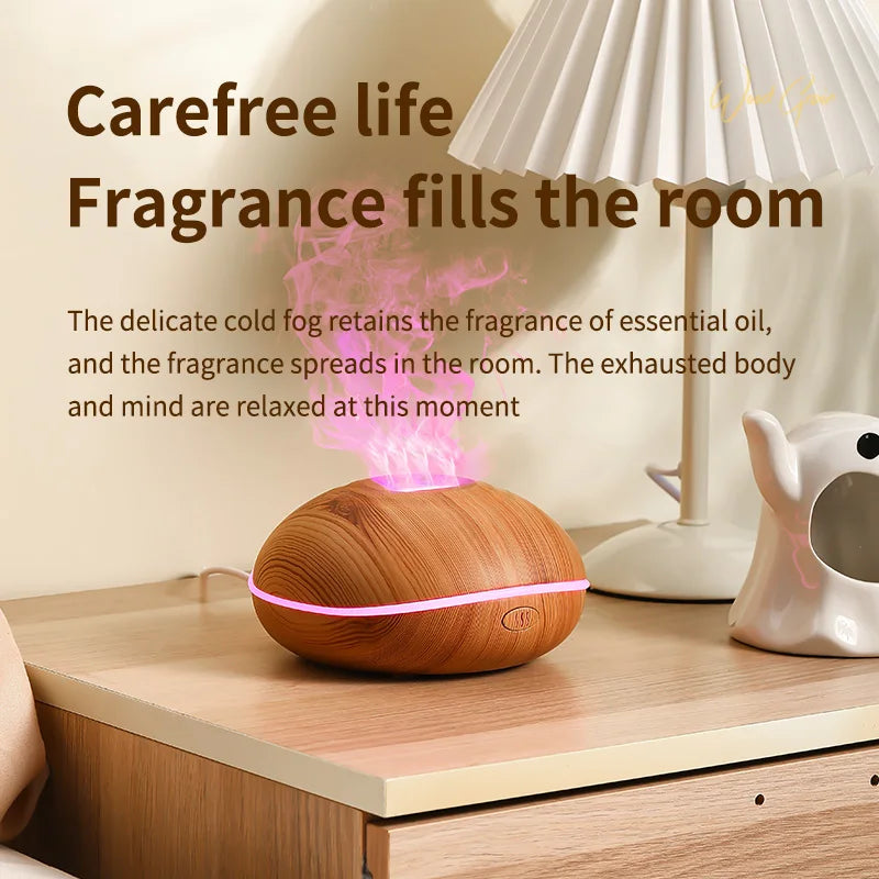 Flame Aroma Diffuser 200ml Volcano Crack | Essential Oil Humidifier with Remote & 7-Color LED Light CRACK