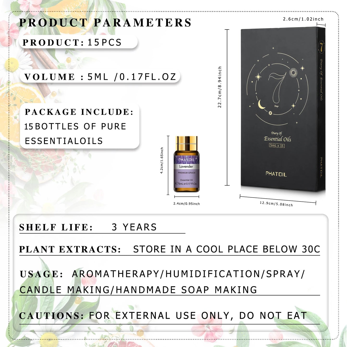 Essential Oil Fragrance Gift Box 15 Bottles | Phatoil