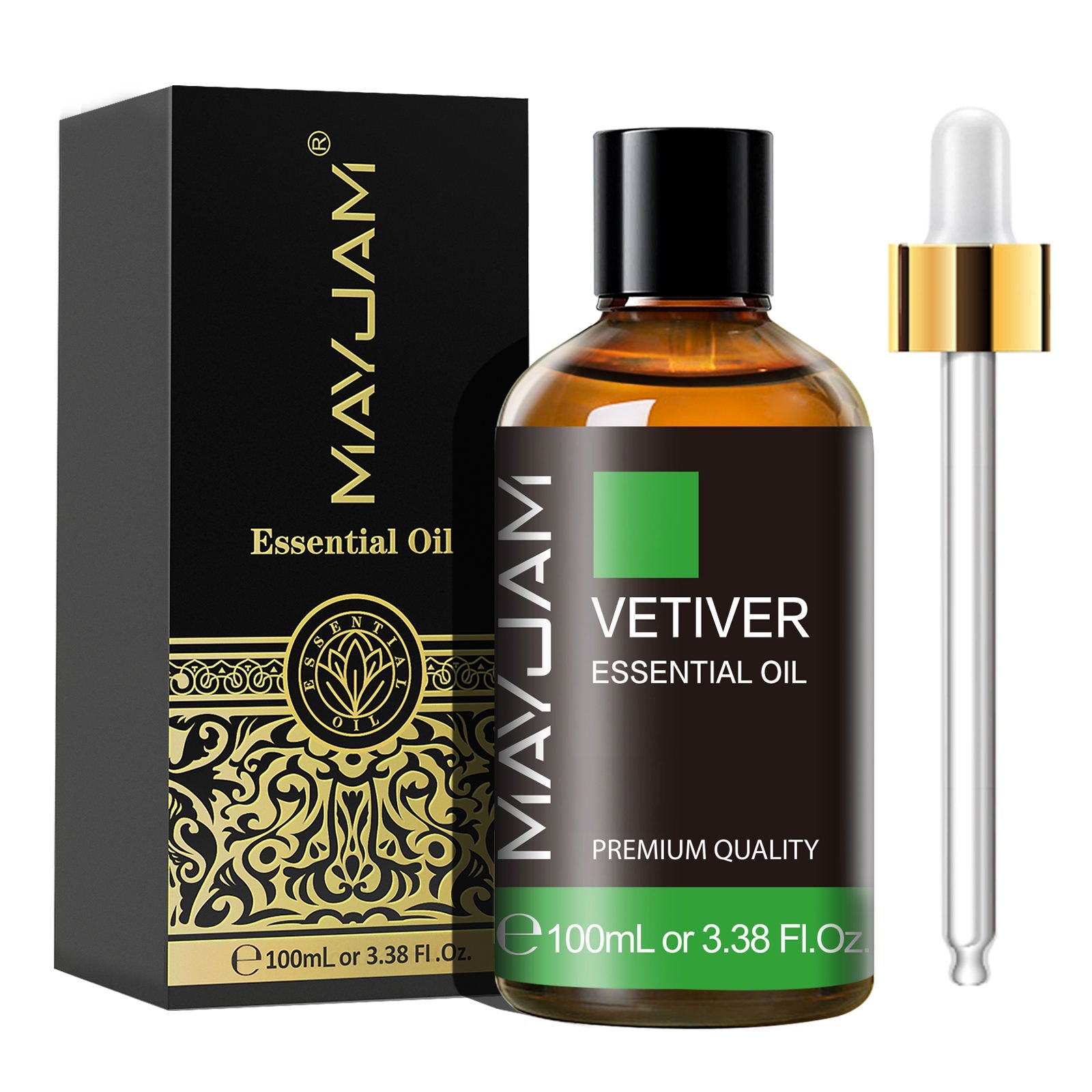 Vetiver Essential Oil 100ml | Natural Aromatherapy | Mayjam