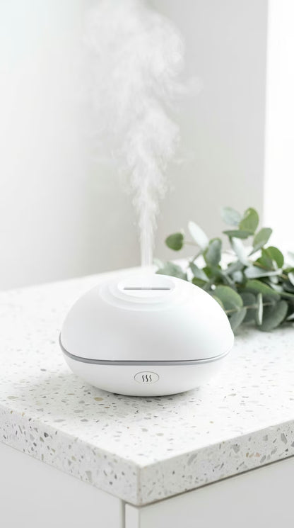 Flame Aroma Diffuser 200ml | Essential Oil Humidifier with Remote & 7-Color LED Light | Mayjam - White - Image 2
