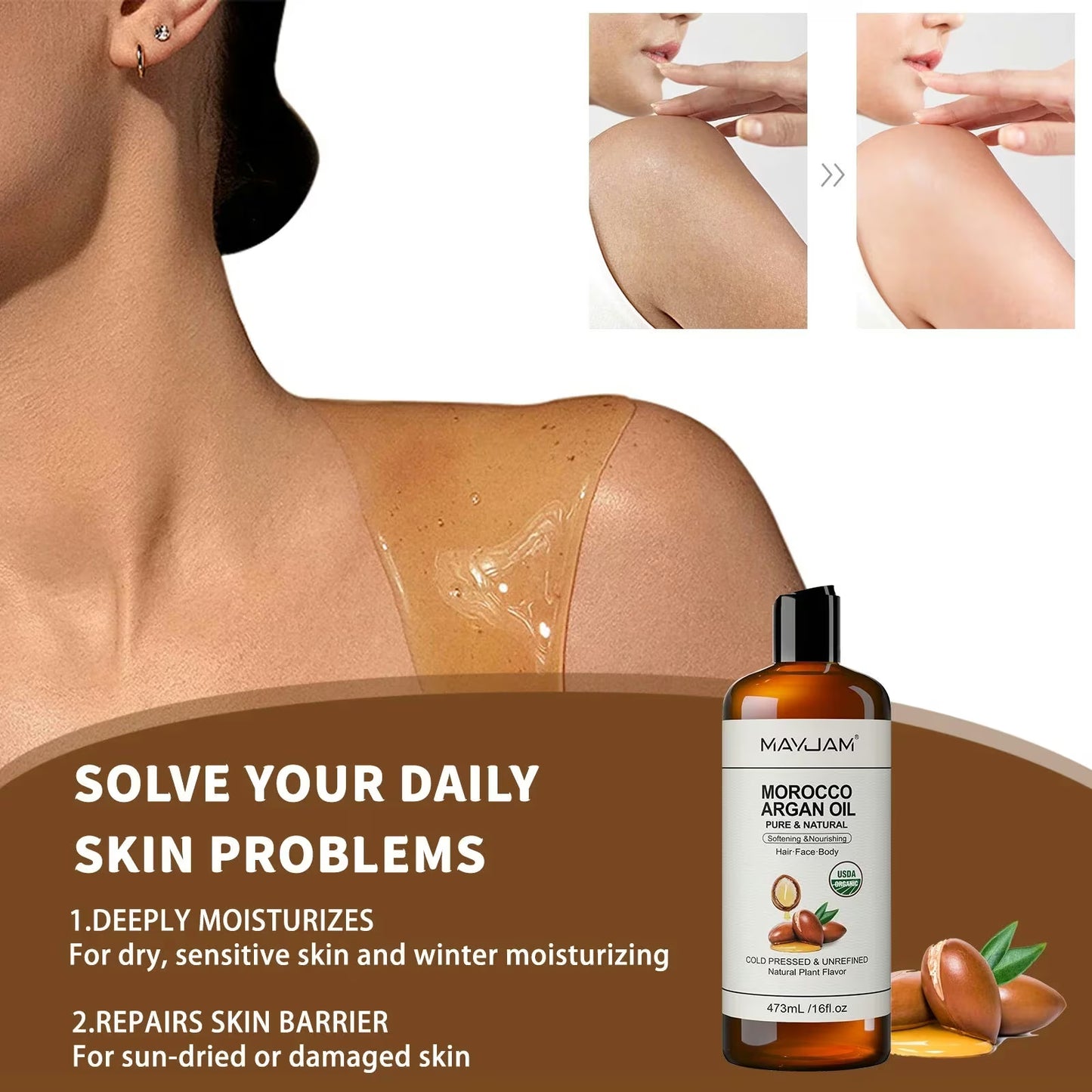 MAYJAM Pure Organic Carrier Oil Collection - Cold Pressed, 473ml - Image 4